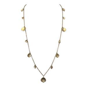 New Long Layering Necklace Matte Gold Tone Charm 36 Inch - 3E